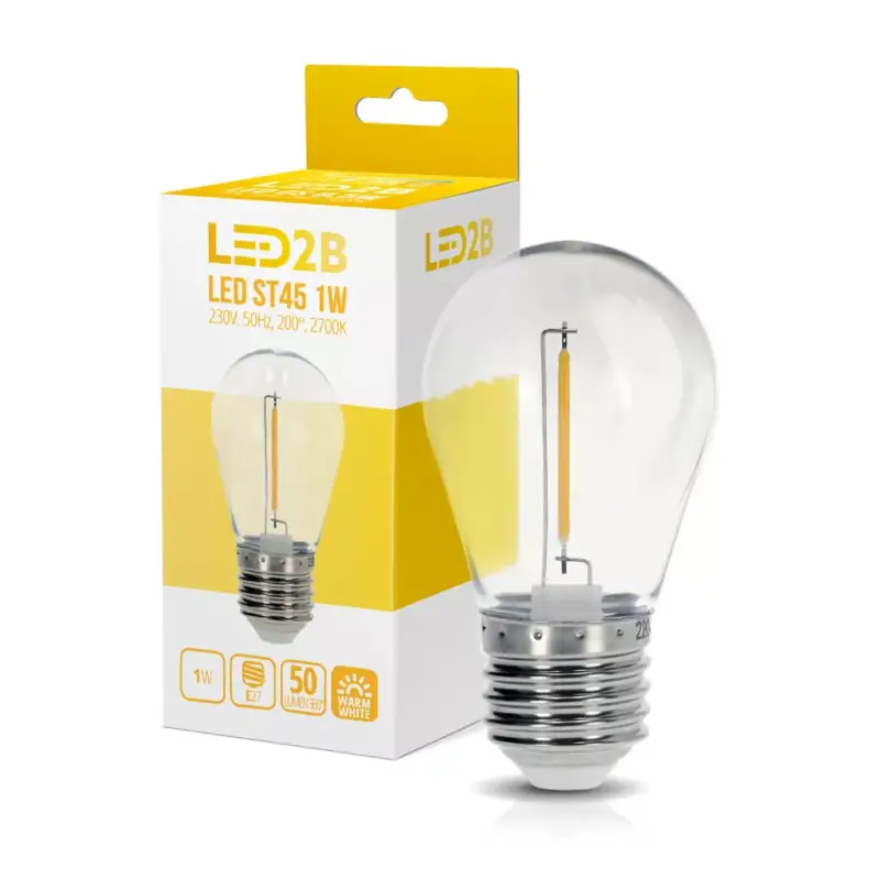 E27 LED-fényforrás, 1 W, Meleg fehér WW 2700K 50lm, KOBI-001251 SpectrumLED Biztonságos fizetés