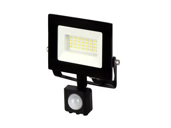 Szuper akció LUMINO mozgásérzékelős LED-reflektor, 120°, IP44, 20 W, Természetes fehér, fekete LL-203365 LED line
