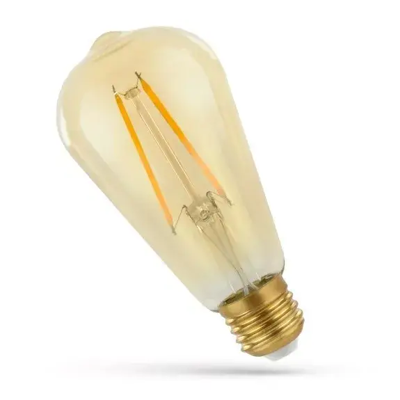 Népszerű E27 LED-fényforrás, 2 W, filament, Meleg fehér WW 2400K 240lm, WOJ14079 SpectrumLED