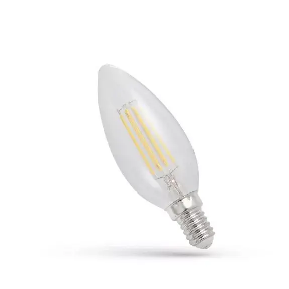 Korlátozott ajánlat E14 LED-fényforrás, 4 W, filament, Természetes fehér NW 4000K 460lm, WOJ14332 SpectrumLED