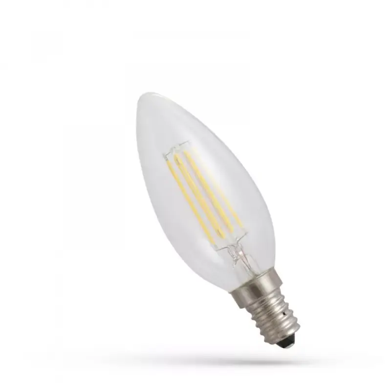 E14 LED-fényforrás, 4 W, filament, Meleg fehér WW 1800K 340lm, WOJ14649 SpectrumLED Legnépszerűbb