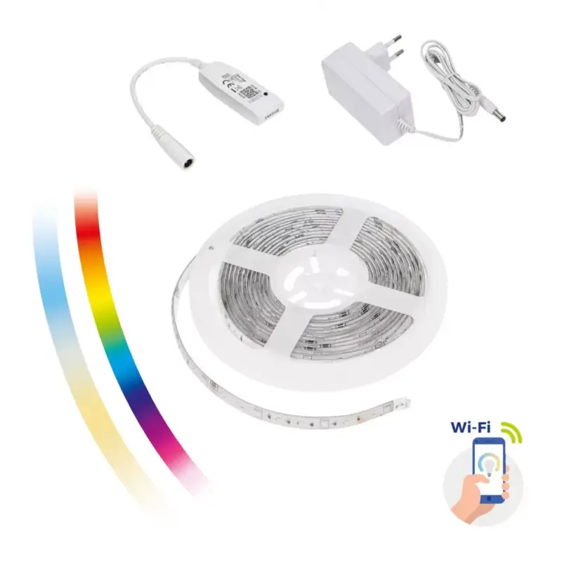 Biztonságos fizetés LED SZALAG 17W/5m RGBW+CCT+DIMM (5m) with PU silicone + controller + EU power adaptor Wi-Fi Spectrum SMART WOJ14493 SpectrumLED