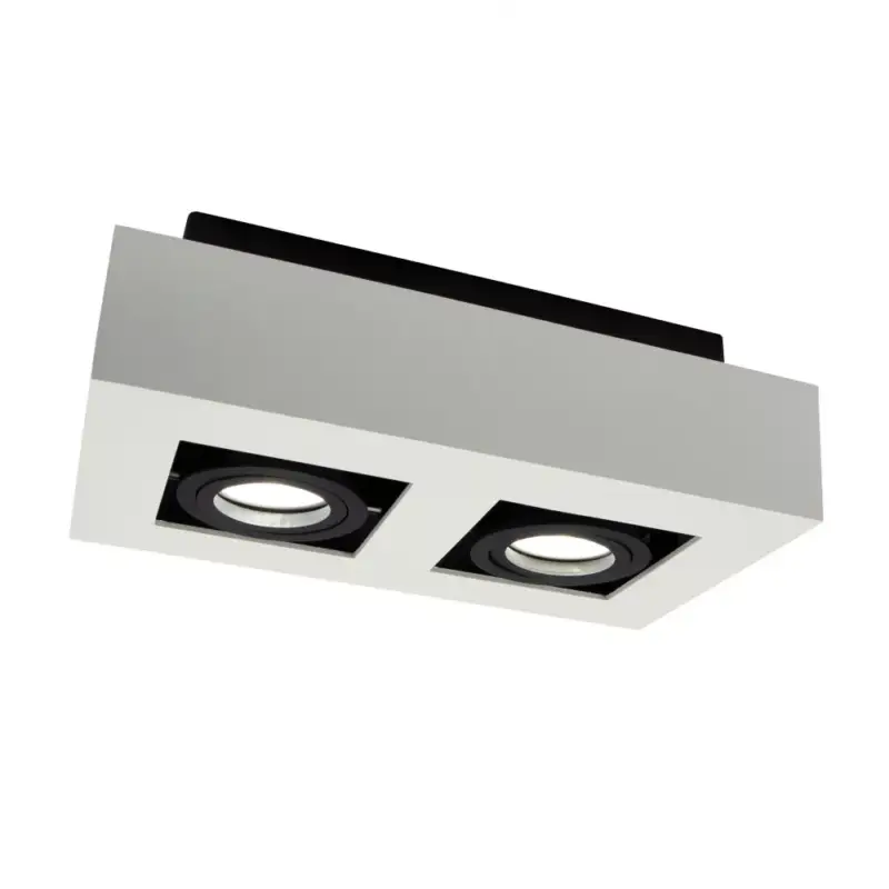 Árengedmény MIRORA GU10 X2 IP20 négyszögletes fehér/fekete SLIP005046 SpectrumLED