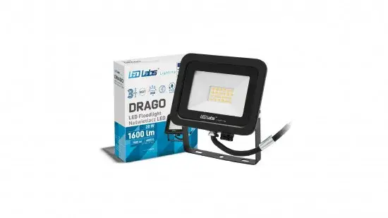 Biztonságos fizetés DRAGO LED-reflektor, 90°, IP65, 20 W, Természetes fehér, fekete LAB-17-0000-08 LED Labs