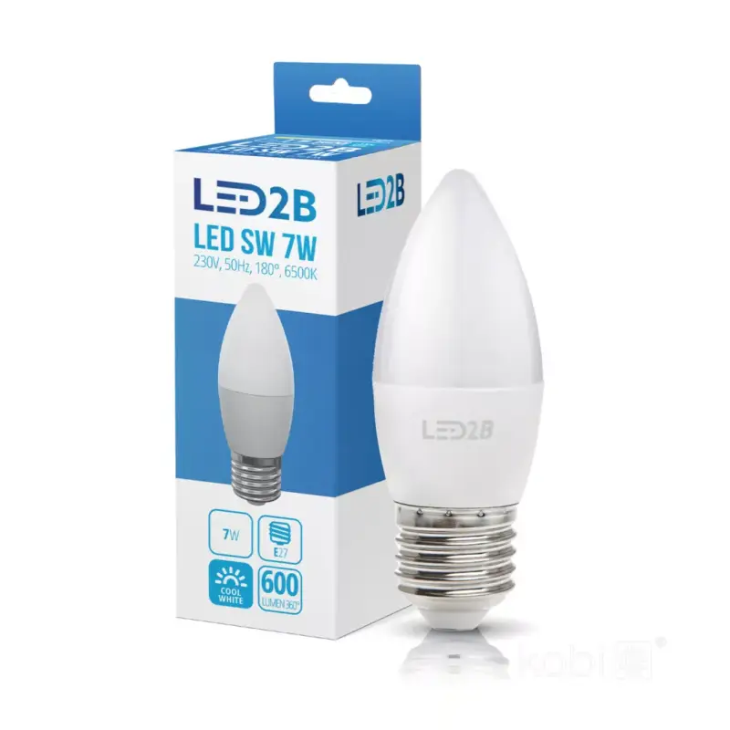 E27 LED-fényforrás, 7 W, Hideg fehér CW 6500K 600lm, KOBI-001303 KOBI Szezonális akció