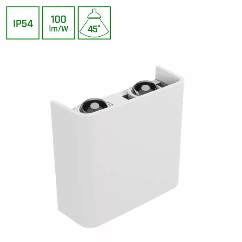 LUNARIX 2 SCONCE 4W CCT 230V IP54 RA90 110X110X40MM WHITE UP/DOWN LIGHT SLIP007019 SpectrumLED Akció