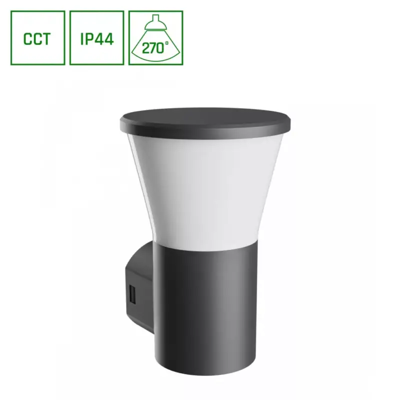 Akciós ár STELLA ROUND WALL GU10 6W CCT 230V 270DEG IP44 IK08 155X160X230MM BLACK ROUND FACADE LAMP SLI003059CCT_PW SpectrumLED