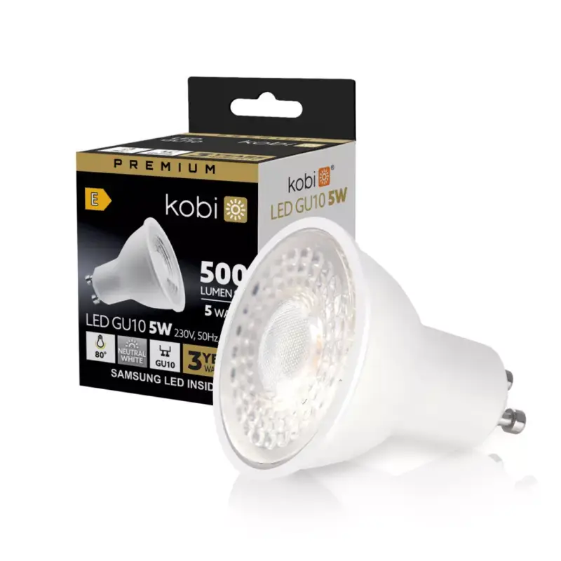 GU10 LED-fényforrás, 5 W, Természetes fehér NW K lm, KOBI-001218 SpectrumLED Biztonságos fizetés