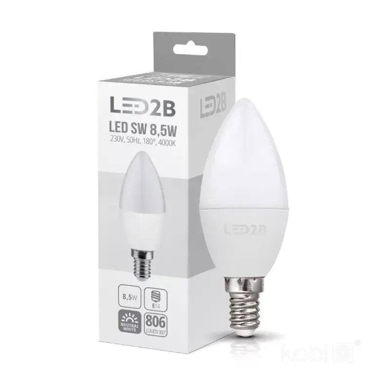 E14 LED-fényforrás, 9 W, Természetes fehér NW 4000K 806lm, KOBI-001299 KOBI Nézd meg most