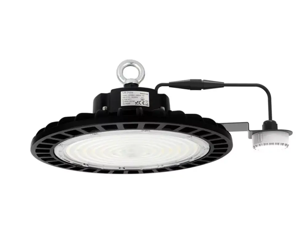 Utolsó esély PHANTOM Csarnokvilágító, 90°, IP65, IK08, 150 W, szabályozható, Természetes fehér, fekete LL-207042 LED line