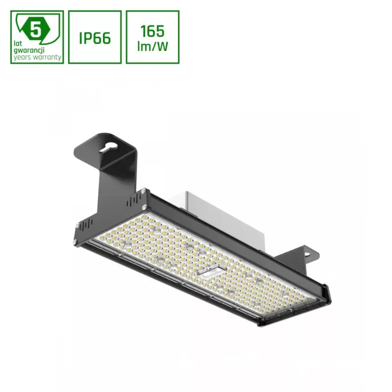 Azonnal elérhető HALLS LINE 3 Csarnokvilágító, 60/90°, IP66, IK10, 75 W, szabályozható, Természetes fehér, fekete SLI048010NW_PW SpectrumLED