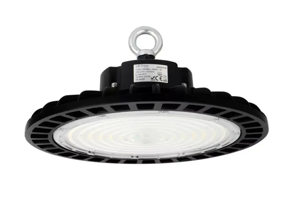 Ne maradj le PHANTOM Csarnokvilágító, 120°, IP65, IK08, 150 W, Természetes fehér, fekete, 5 év garancia LL-218864 LED line