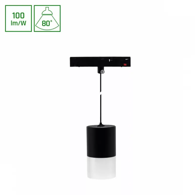 Biztonságos fizetés SYSTEM SHIFT BASIC - HANGIT LUMINAIRE SUSPENDED 55X95MM (1100MM WIRE) 6W 3000K BLACK WLD70005WW SpectrumLED