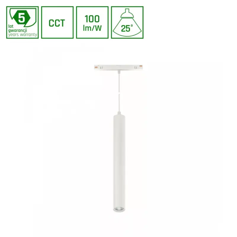 Végkiárusítás SYSTEM SHIFT CCT- HANGIT SUSPENDED TRACK LIGHT 40X297 (900MM CABLE) 12W 25DEG WHITE CCT SWITCH 5Y WARRANTY WLD40035_CCT SpectrumLED