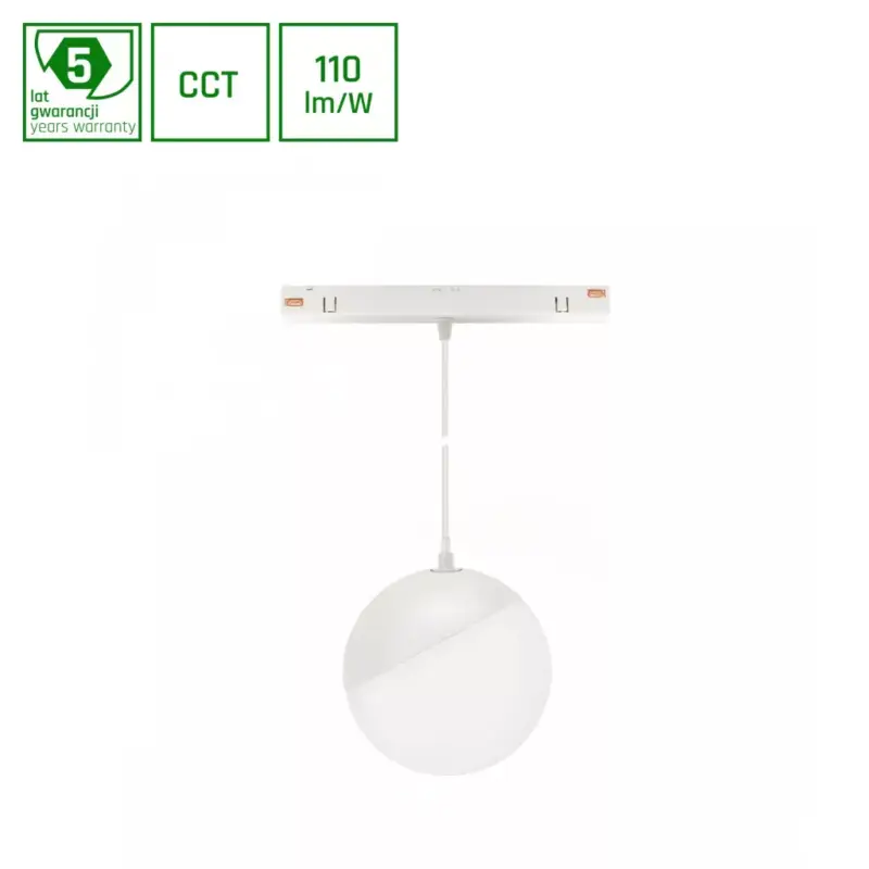 Nézd meg most SYSTEM SHIFT CCT- GLOBE P SUSPENDED SPHERE TRACK LIGHTFI100 (815MM CABLE) 5W 165DEG WHITE CCT SWITCH 5Y WARRANTY WLD40034_CCT SpectrumLED