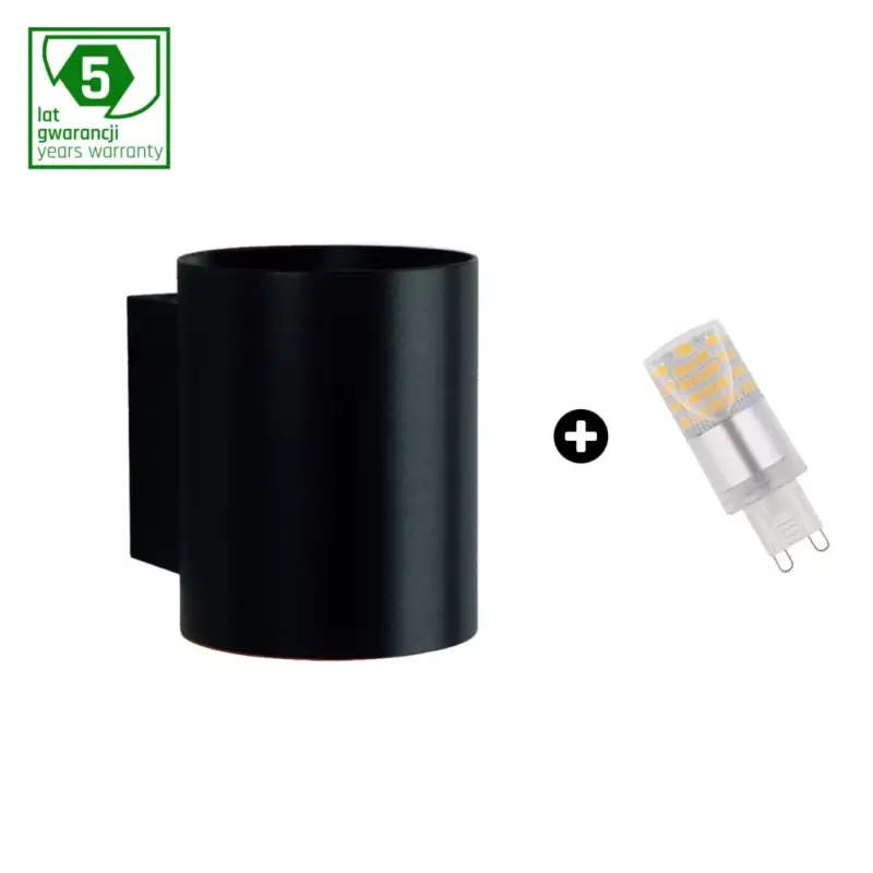 Set 5y warranty - SQUALLA G9 tube black + LED G9 4W WW SLIP006012_WOJ14433 SpectrumLED Vedd meg online