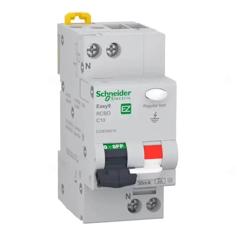 Szuper akció EASY9 PRO Áramvédős kismegszakító, A osztály, 1P-N, C, 10A, 30mA Fí-relé EZ9D55610 Schneider
