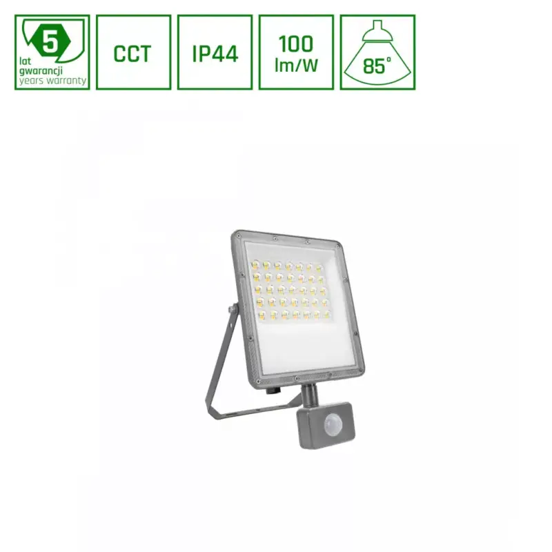 Exkluzív ajánlat NOCTIS MAX CCT mozgásérzékelős LED-reflektor, 85°, IP65, 30 W, Szabályozható színhőmérséklet, szürke
