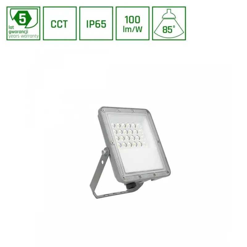 Biztonságos fizetés NOCTIS MAX CCT LED-reflektor, 85°, IP65, 20 W, Szabályozható színhőmérséklet, szürke