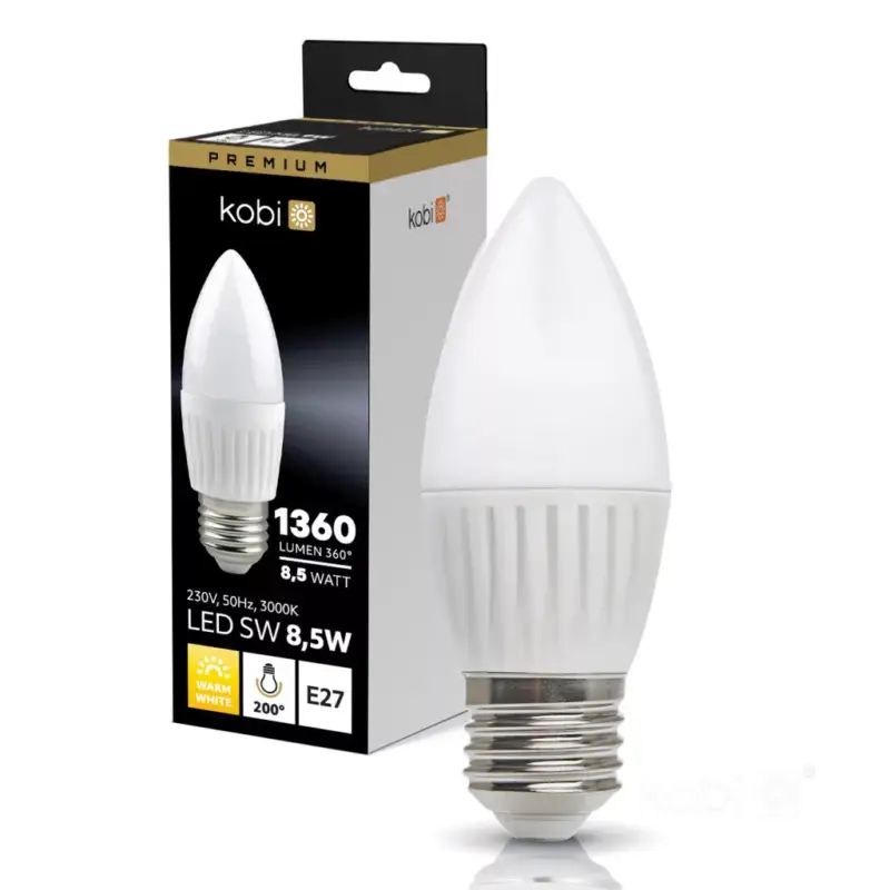 E27 LED-fényforrás, 8.5 W, Meleg fehér, Prémium Csak ma
