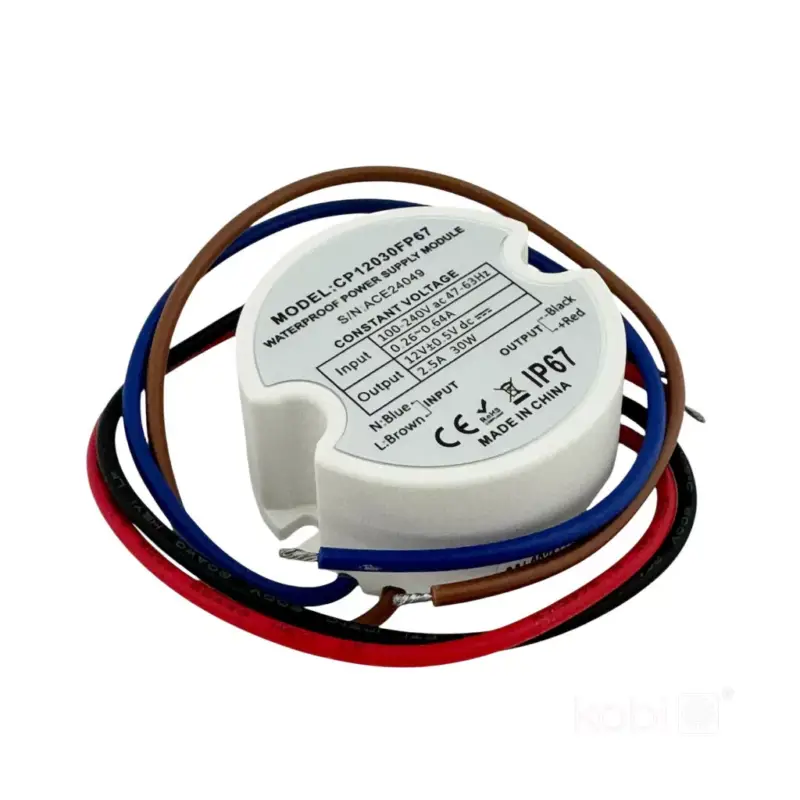 Hermetic LED Power Supply 12V 30W 2,50A IP67 Bestseller