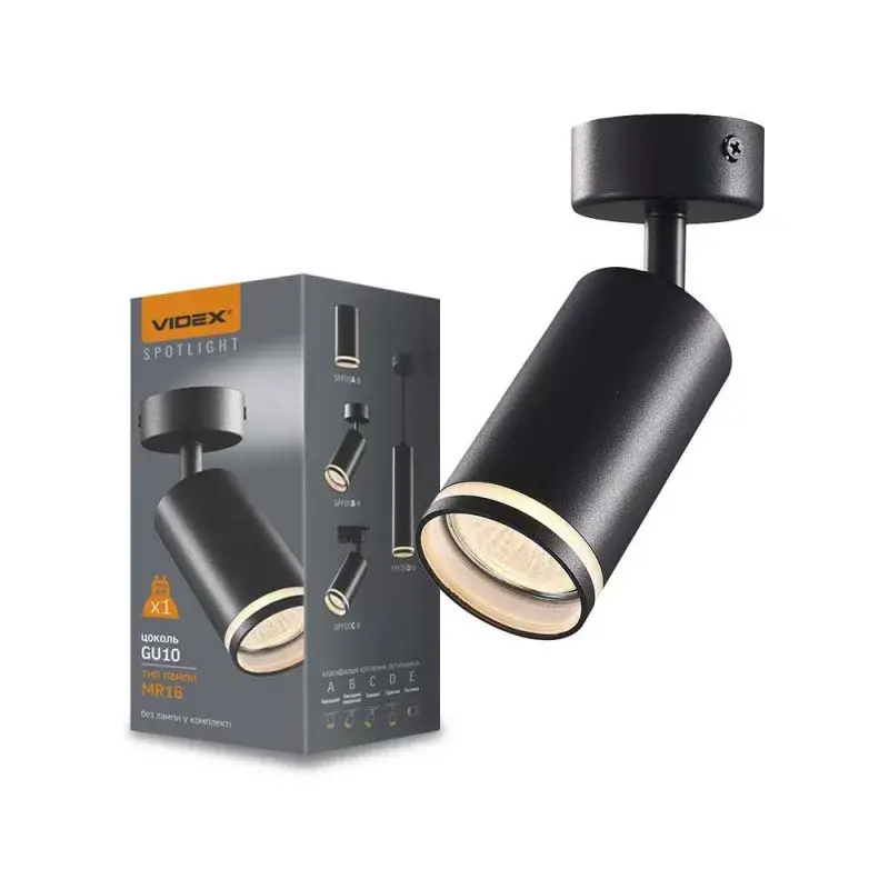Wall and ceiling spotlight luminaire VIDEX-GU10-MARTIN-BLACK Árcsökkenés