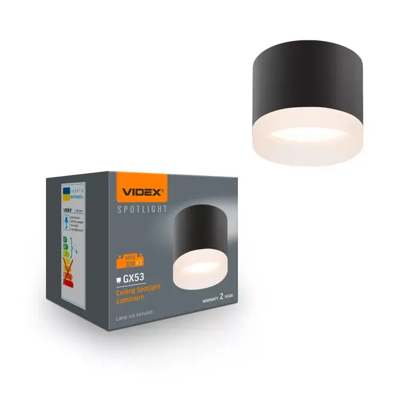 Ceiling spotlight luminaire VIDEX for GX53 lamp VL-SPF25A-B Szuper akció