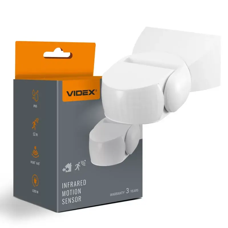 Árcsökkenés PIR motion and light sensor VIDEX VL-SPW15W 1200W IP65 White