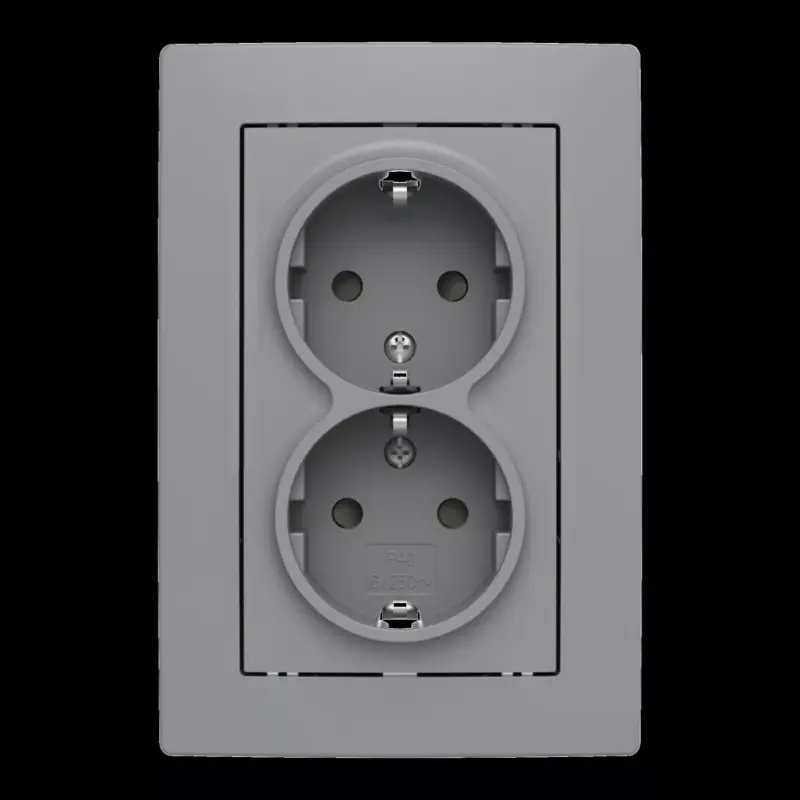 ABB Dupla dugalj SCHUKO/földelt gyermekvédett,Zoni, szürke 5522T-C03458 141, 2CHT223458C4141 Nézd meg most